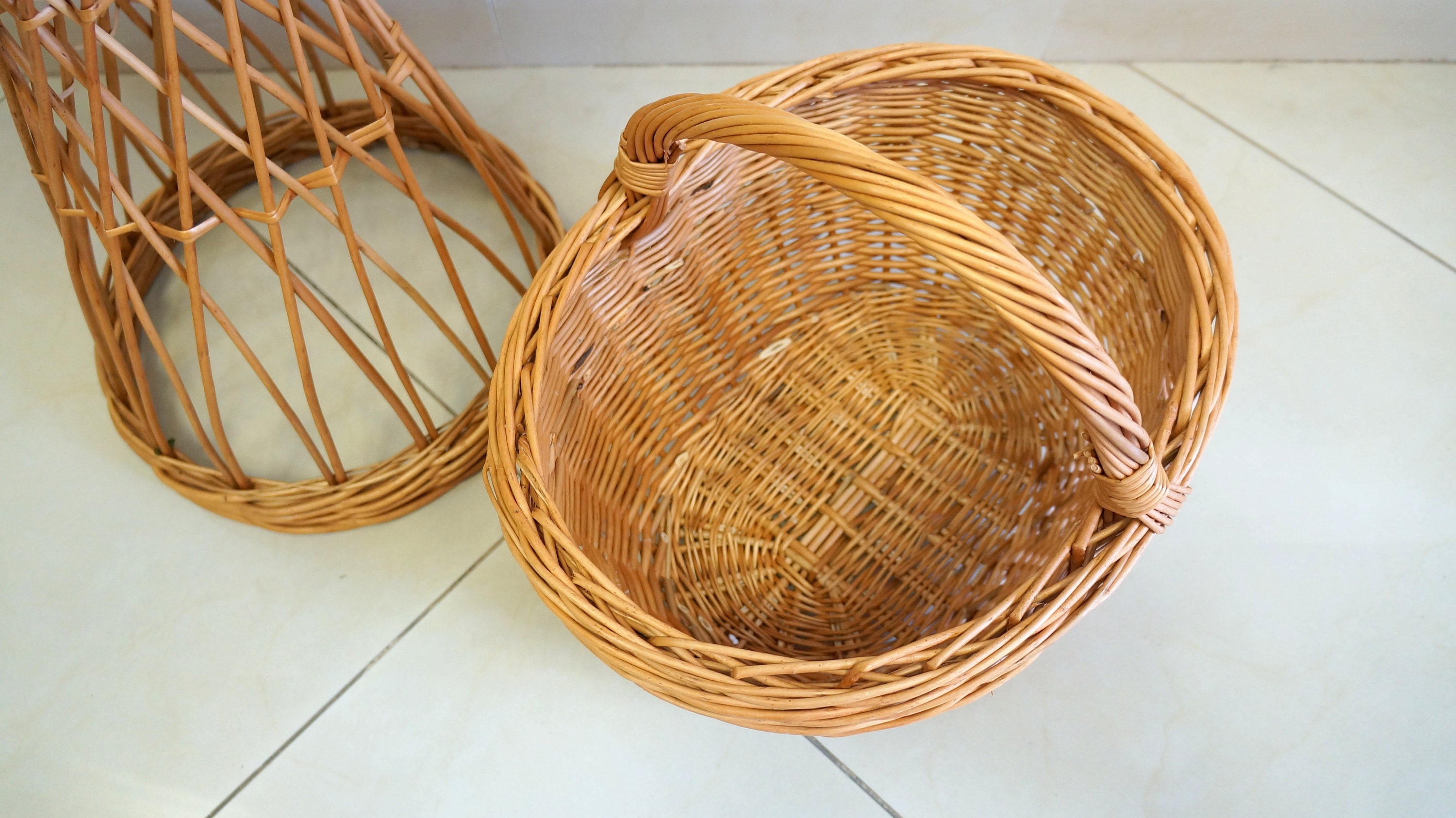Wicker shopping basketwicker ecological shopping Etsy