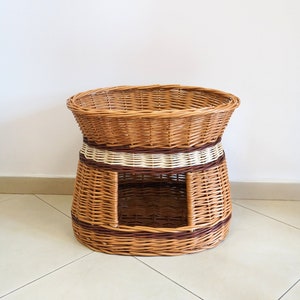 wicker cat house pet, ecological house cat oval basket pet basket wicker cat bed dog bed image 1