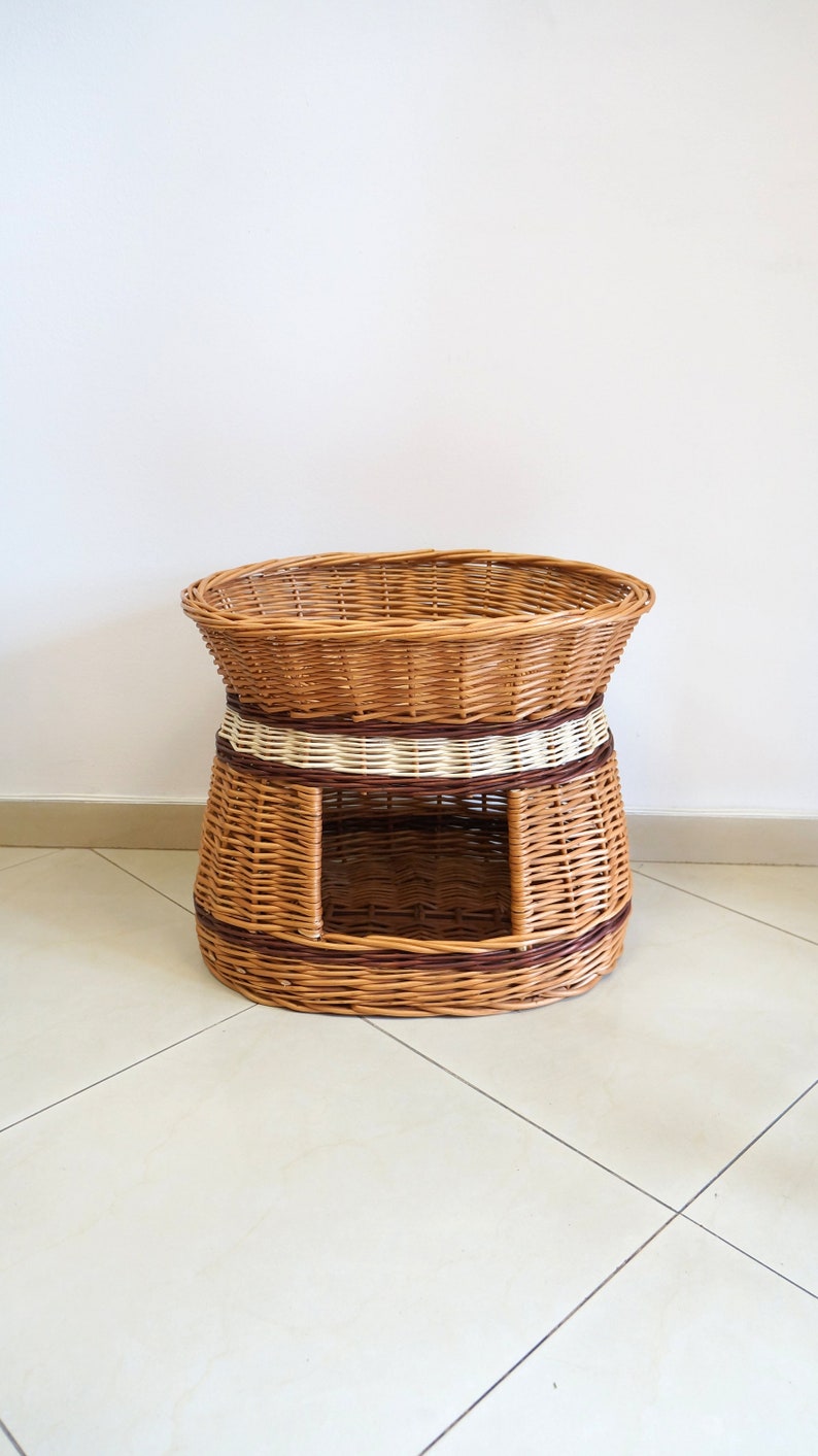 wicker cat house pet, ecological house cat oval basket pet basket wicker cat bed dog bed image 1