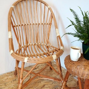 chaise en osier, fauteuil chaise en osier confortable, cadeau chaise écologique, fauteuil roulant naturel respectueux de l'environnement image 2