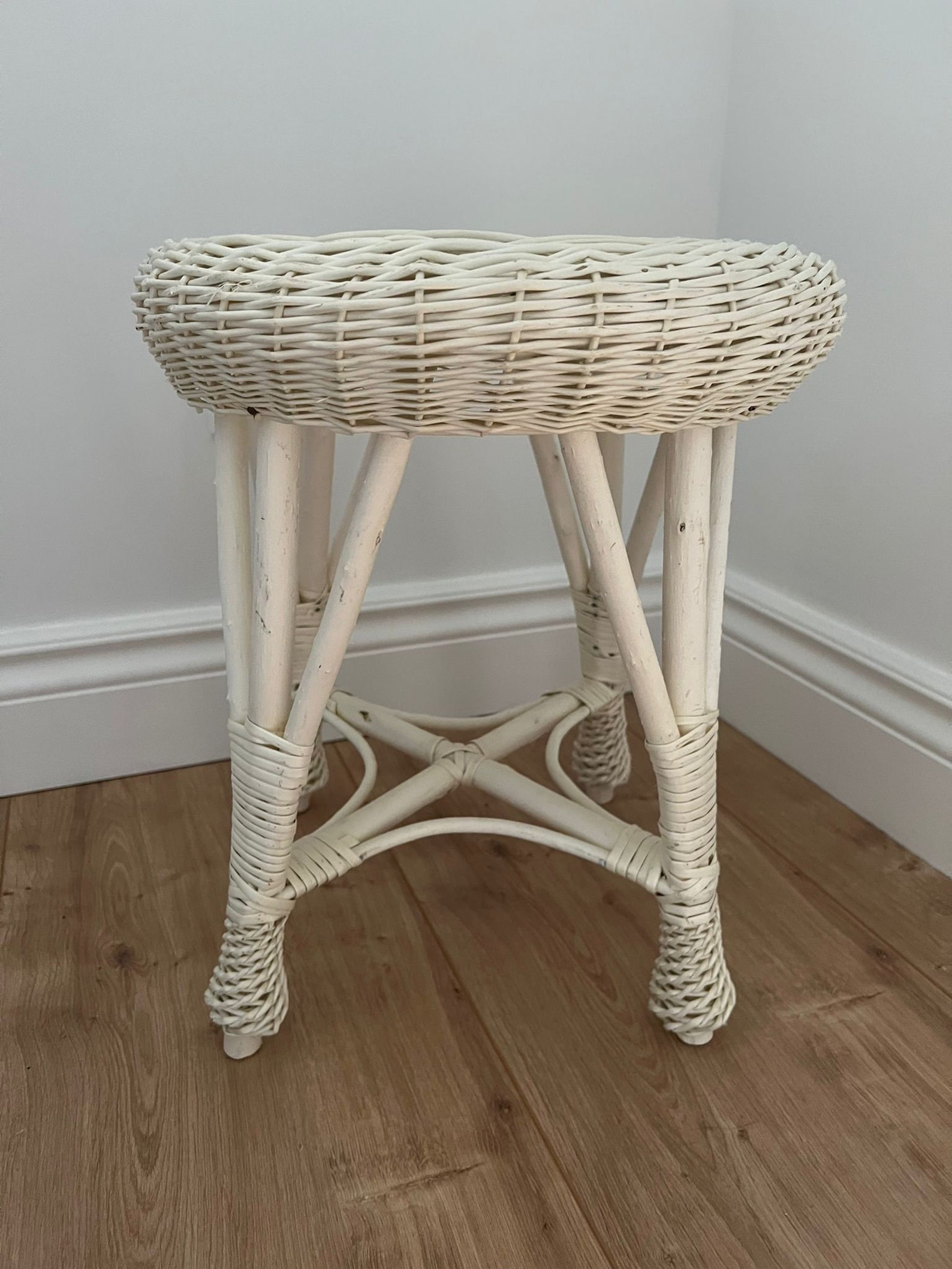 Wicker Stool Eco White Stool Chair Natural Wicker Gift for Etsy