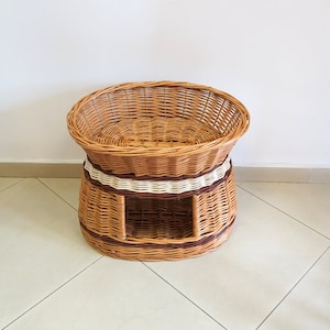 wicker cat house pet, ecological house cat oval basket pet basket wicker cat bed dog bed image 3