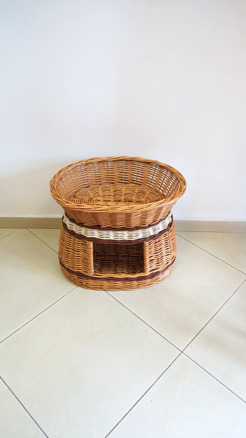 wicker cat house pet, ecological house cat oval basket pet basket wicker cat bed dog bed image 3