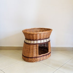 wicker cat house pet, ecological house cat oval basket pet basket wicker cat bed dog bed image 4