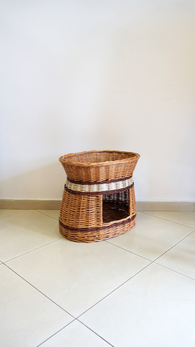 wicker cat house pet, ecological house cat oval basket pet basket wicker cat bed dog bed image 4