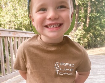 Rad Like My Dad Shirt, Fathers Day Shirt for Sons, Shirts for Toddler Boys, I Love My Dad Shirt, Lightning Bolt Shirt, Retro Toddler Shirts