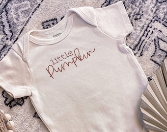 Little Pumpkin Onesie, Halloween Baby Clothes, ORGANIC Baby Clothes, Halloween Onesie for Boy,  Fall Baby Shower Gifts for girl, fall onesie
