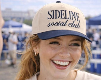 Custom Embroidered Hat Sideline Social Club – Game Day Baseball Cap, thoughtful gift for sports moms
