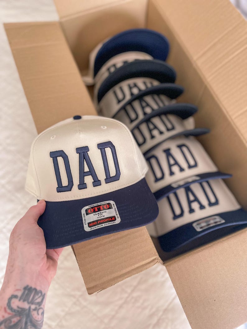Gorra de papá bordada, gorra de béisbol con letras abullonadas, regalo para mamá primeriza imagen 5