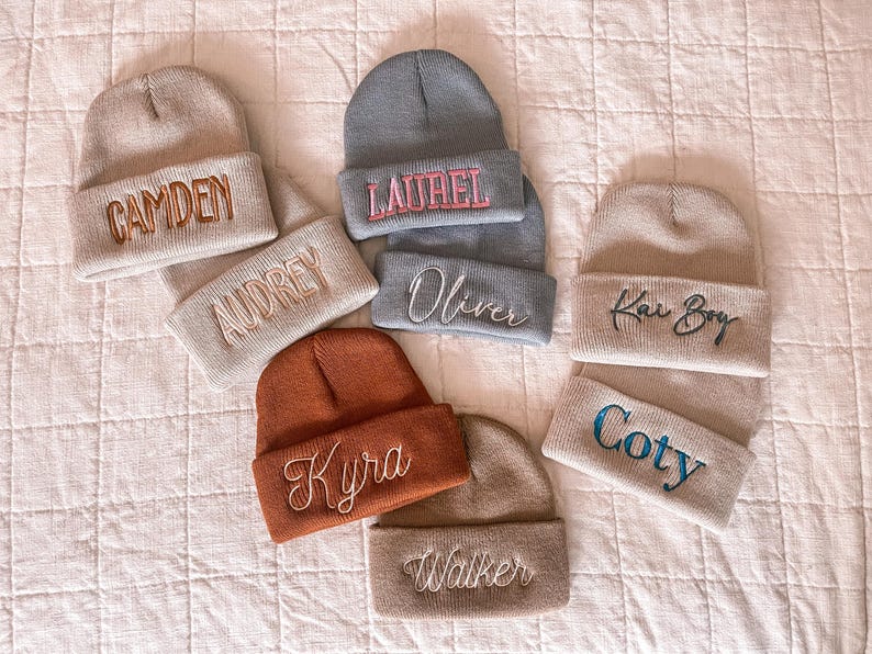 Embroidered Beanie Baby, Toddler Christmas Hat With Name, Baby Girl ...