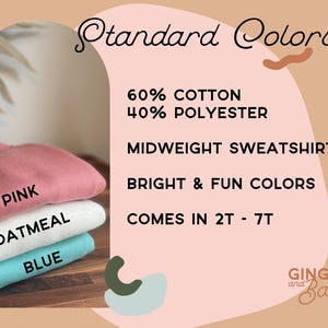 Sudadera infantil bordada personalizada, Sudadera personalizada para niño pequeño, Regalo de segundo cumpleaños para niña, Camiseta con nombre bordado, Ropa orgánica para bebé imagen 7