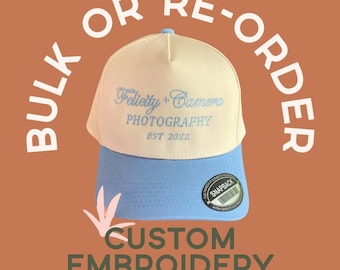 Bulk Custom Logo Hats, Embroidered Trucker Hats, Personalized Vintage Canvas trucker Cap, Custom Two tone Snap Back,  Digitize Reorder