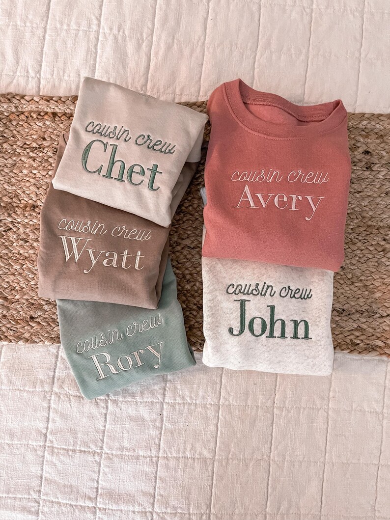 Cousin Crew Sweatshirts, Matching Cousin Shirts, Custom Embroidered