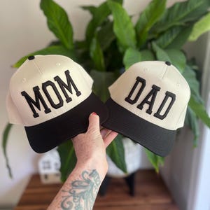 Gorra de papá bordada, gorra de béisbol con letras abullonadas, regalo para mamá primeriza imagen 3
