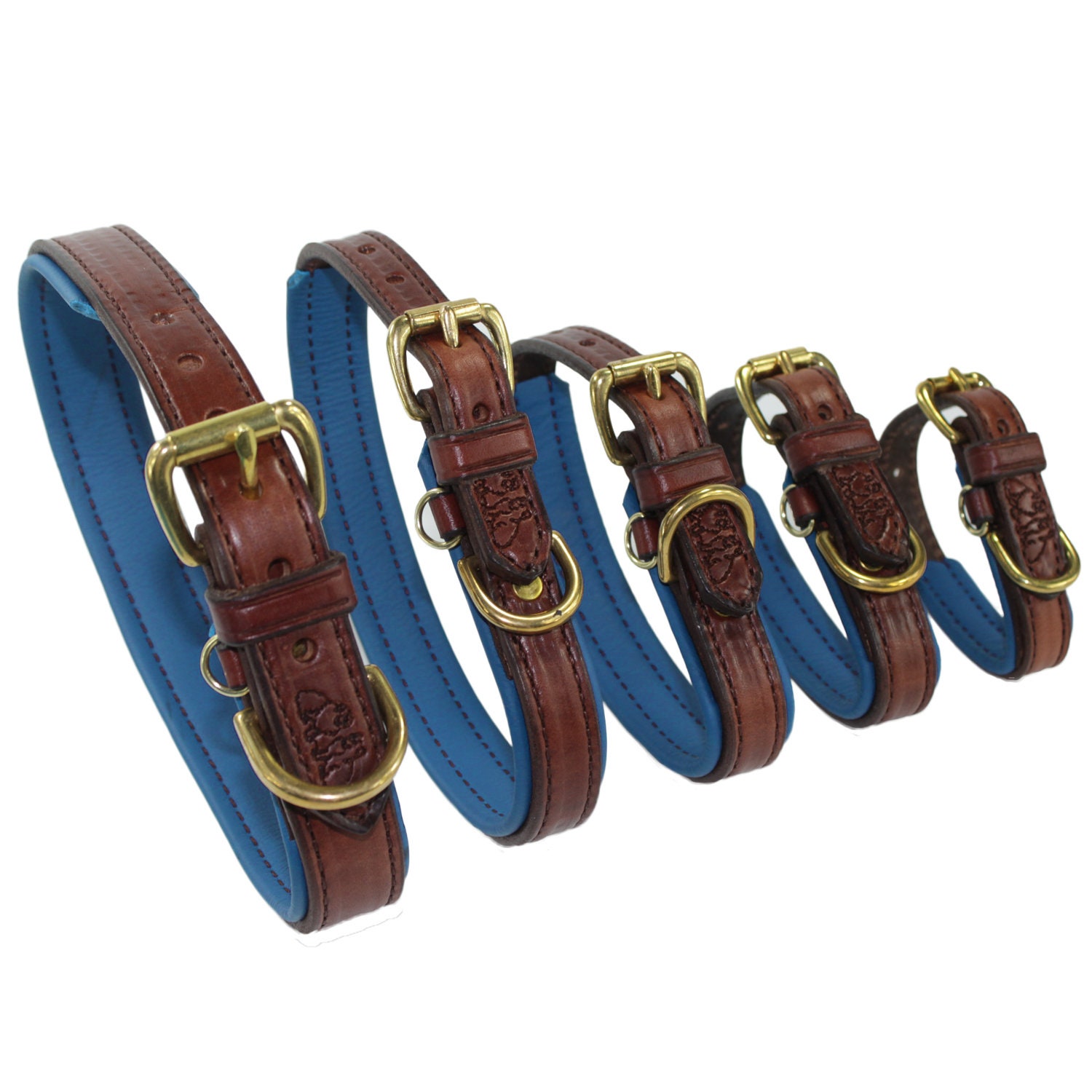 Leather Pet Collar, Brown Leather Collar, Large Collar