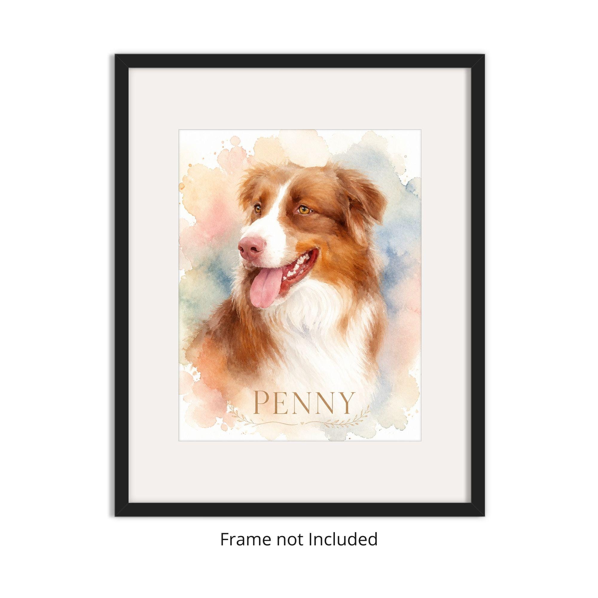 Custom Pet Portrait Watercolor Print From Photo | Personalized Dog ...
