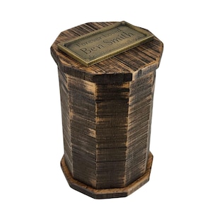 Rustic Vintage Barrel Urn / Handcrafted Pine Cremation Urn / wooden urn for human ashes