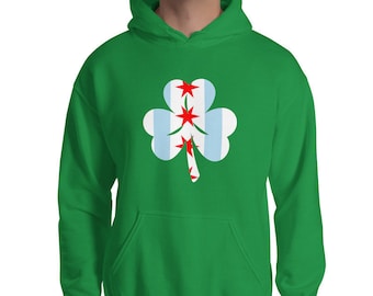 Chicago Shamrock Flag Hoodie - Irish St Patricks Day Sweatshirt