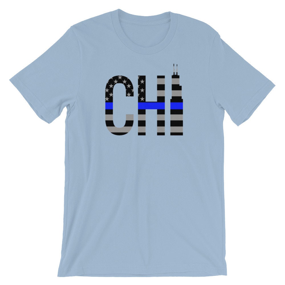 CHI Chicago Police Thin Blue Line T Shirt CPD Gift Chicago Police