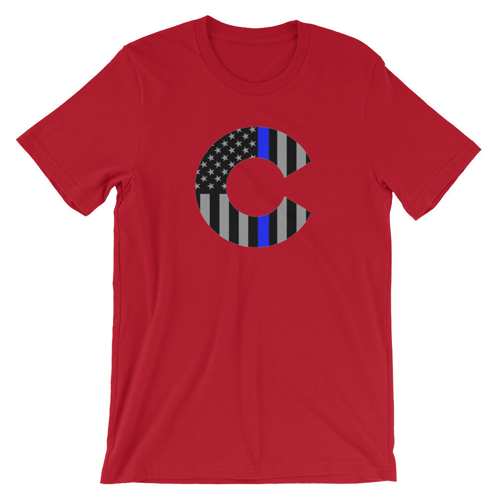 Thin Blue Line Police Flag Chicago Cubs C T Shirt Cubs 