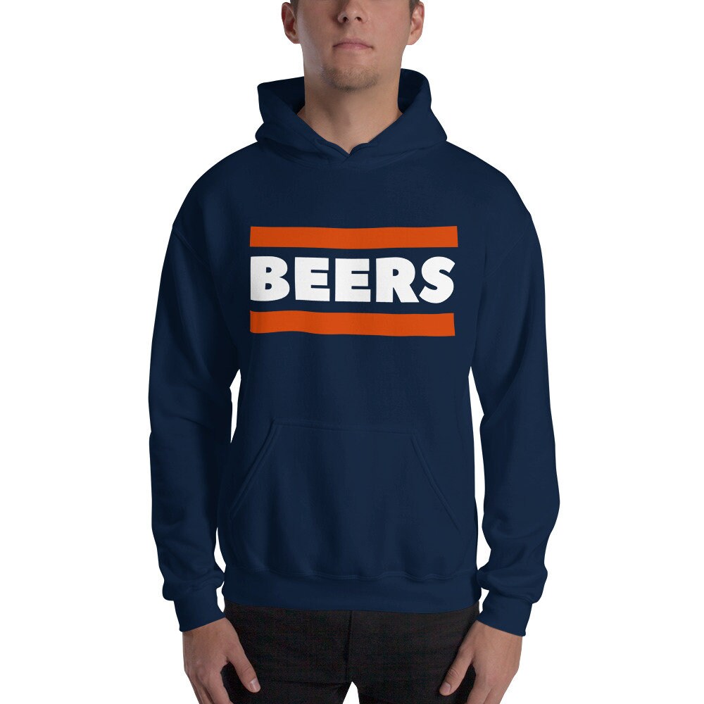 CHICAGO BEERS Bears Hoodie Navy Blue Hooded Sweatshirt Chicago Bears Hoodie Etsy