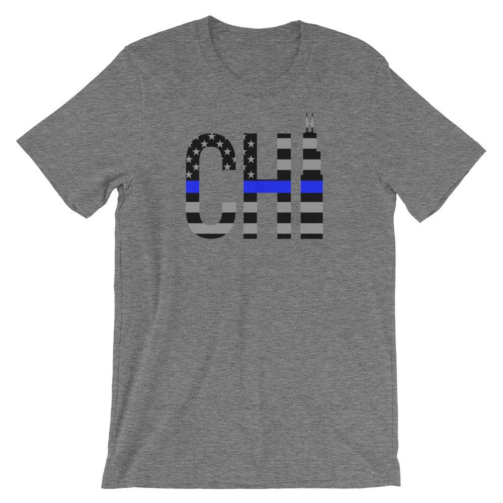 CHI Chicago Police Thin Blue Line T Shirt CPD Gift Chicago Police