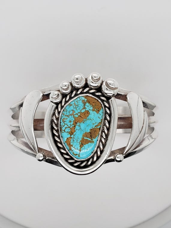Jb Platero!!! Native American Navajo Spiderweb Turquoise Sterling Silver Bracelet Jb Platero!!! Native American Navajo Spiderweb Turquoise Sterling Silver Bracelet