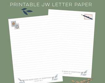 Carta da lettere stampabile DIGITALE JW