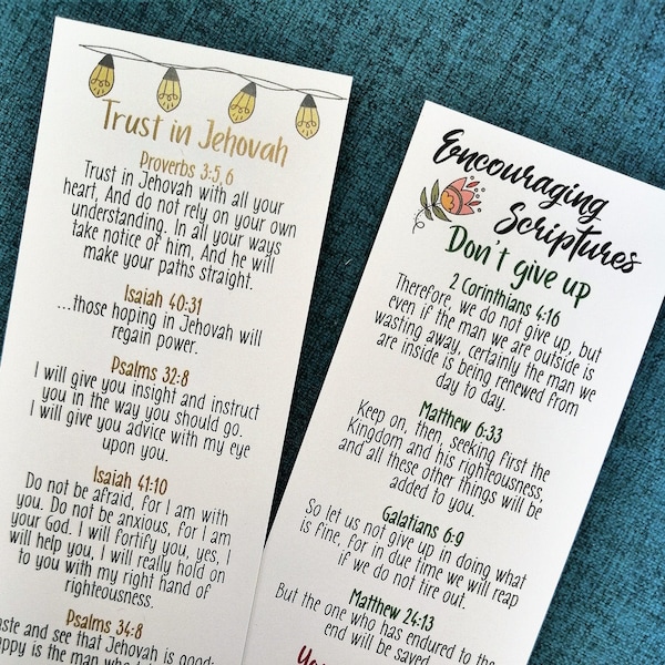 Encouraging Scriptures Bookmark JW Gift Love