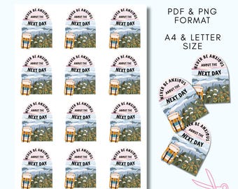 Digital Printable Never Be Anxious Sticker Sheet JW