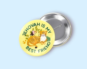JW Kids Pin Badge Jehovah is my best friend