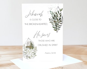JW Psalms 34:18 Sympathy Card