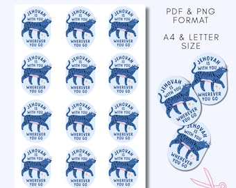 Digital Printable Jehovah Is With You Sticker Sheet JW