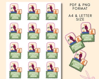 Digital Printable Nothing But Joyful Sticker Sheet JW