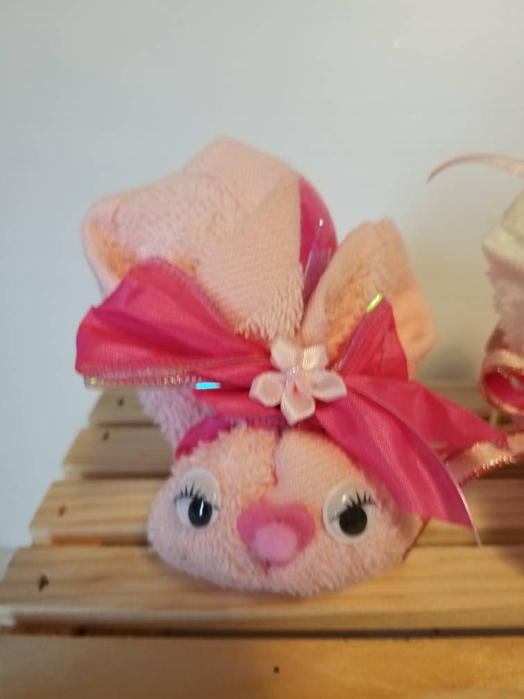 Washcloth Bunnies Washcloth Bunny Easter Bunny Easter Etsy