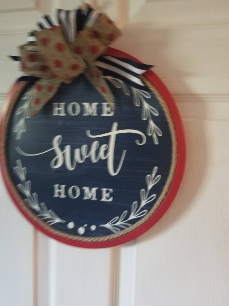 Pizza pan door hanger home sweet home wall hanger USA wall Etsy