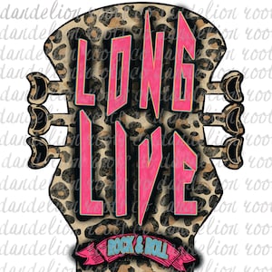 Long live Rock and roll leopard PNG Digital SUBLIMATION , vinyl,  Digital design download