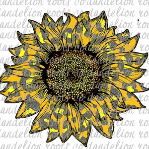 Orange leopard Sunflower  PNG Digital SUBLIMATION download