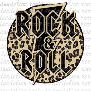 Rock and roll leopard PNG Digital SUBLIMATION , vinyl,  Digital design download