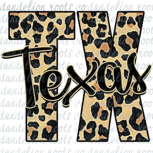 Texas Leopard Sublimation PNG Digital Download