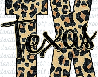Texas Leopard Sublimation PNG Digital Download