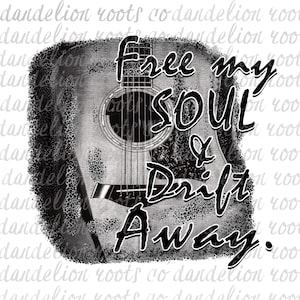 Free my soul and drift away guitar  leopard PNG Digital SUBLIMATION ,  design download