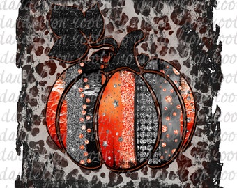 Boujee bling pumpkin distressed leopard PNG Digital SUBLIMATION , vinyl,  Digital design download