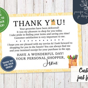 mensagem de entrega cartão postal | Imagem de cartão postal personalizado | Entrega de agradecimento personalizada | Entrega de mantimentos, mensagem de agradecimento | Imprimível