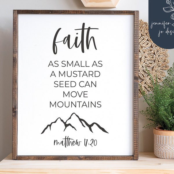 Faith As Small As A Mustard Seed Svg | Christian Svg | Bible Verse Svg | Matthew 17:20 Svg | Christian Svg Cut File | SVG | DXF | PNG