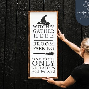 Bezem parkeren Svg | Heksen verzamelen hier Svg | Grappige Halloween-Svg | Boerderij Halloween Svg | SVG | PNG | DXF | Cricut | Silhouet cameo