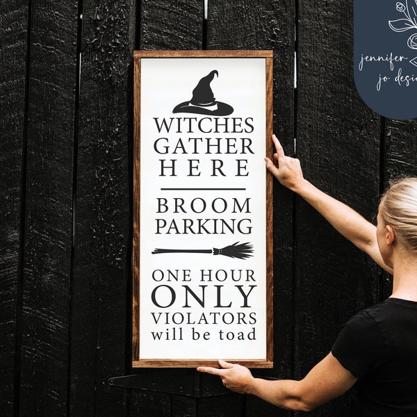 Broom Parking Svg | Witches Gather Here Svg | Funny Halloween Svg | Farmhouse Halloween Svg | SVG | PNG | DXF | Cricut | Silhouette Cameo