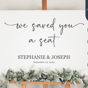 Nós salvamos um assento para você sinal de casamento Svg | Download instantâneo de SVG digital | Cerimônia Svg | Caligrafia de casamento moderna | Senhor e Senhora 2024
