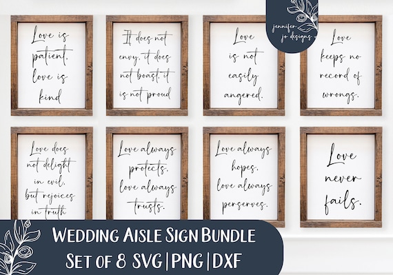 1 Corinthians 13 Svg Wedding Aisle Sign Bundle Svg Wedding - Etsy