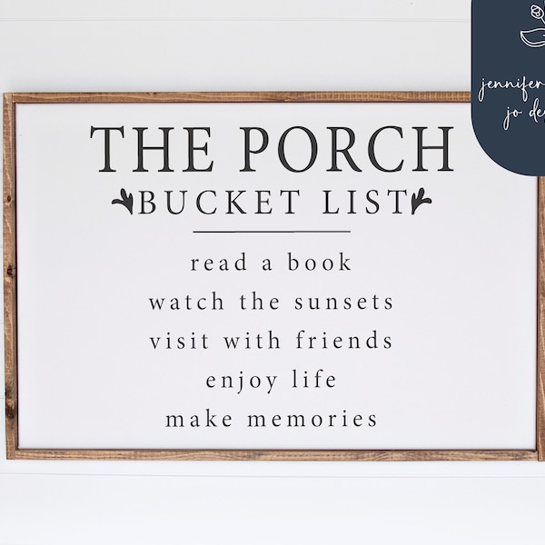 The Porch Bucket List  Svg | Framed Porch Svg | Porch Decor | Digital Cut File | Cricut | Silhouette | SVG | DXF |PNG